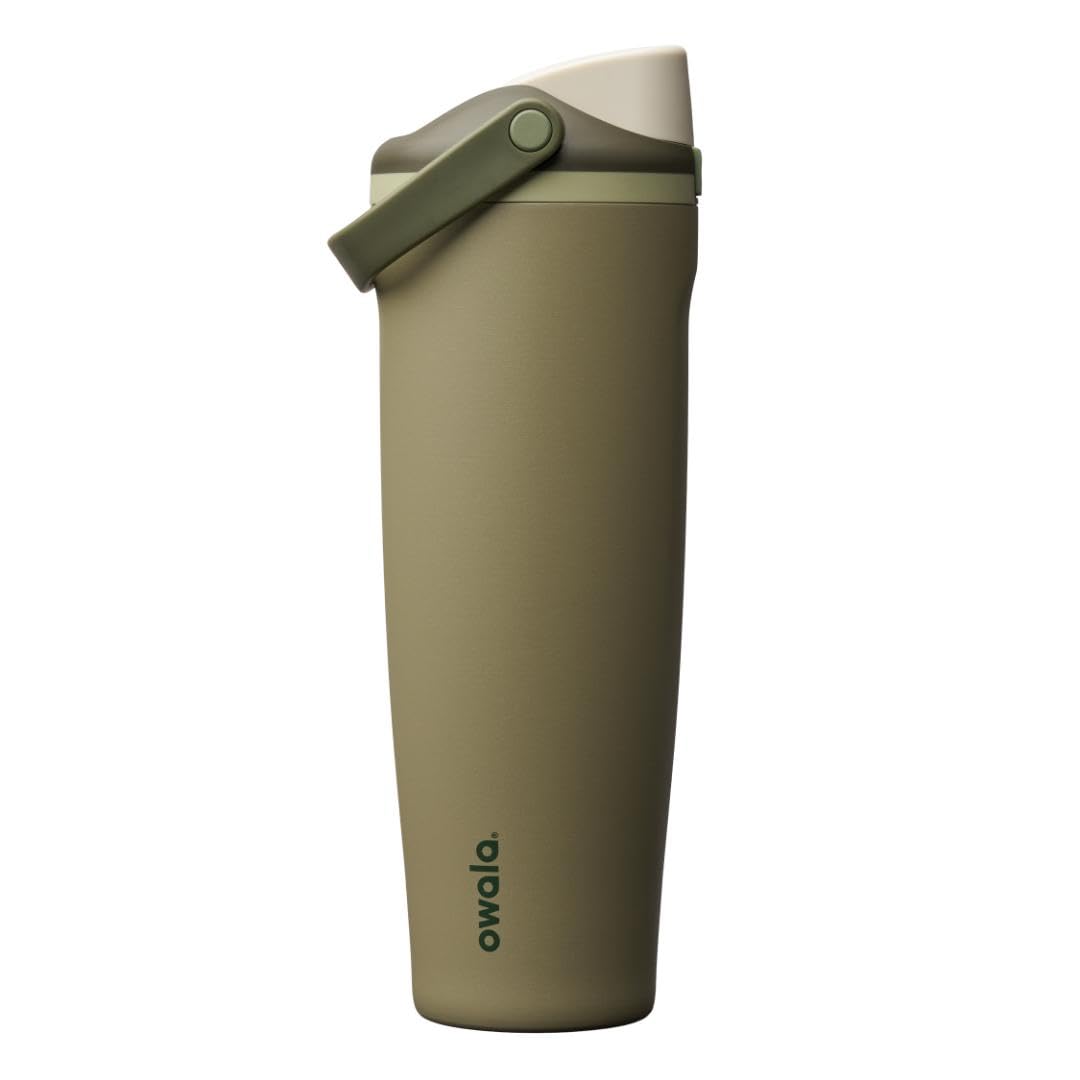 Owala FreeSip Sway Insulated Stainless Steel Water Bottle with Two-Way Spout, Built-In Straw and Bucket Handle, Made for Travel, School, and Sports, 40oz, BPA Free, Leak Proof, Black Cherry