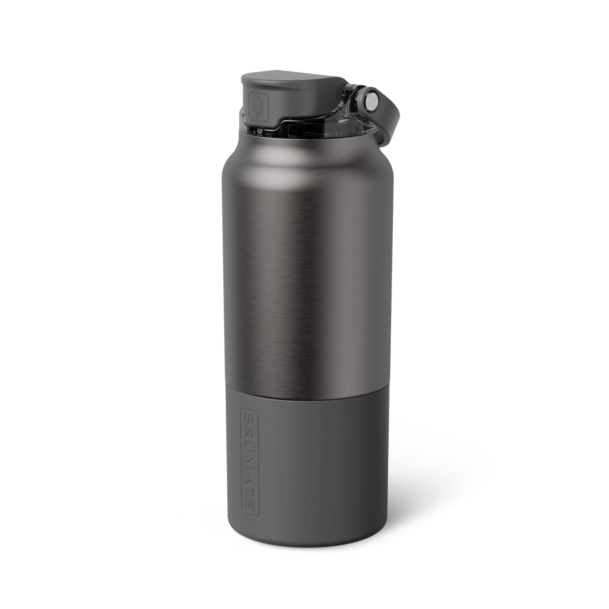 BrüMate Rise 35oz Water Bottle With 100% Leakproof Covered Silicone Straw | Insulated Stainless Steel Water Bottle With Removable Straw | Fast Flow | Soft Sip Silicone Spout | BPA-Free (Dark Aura)