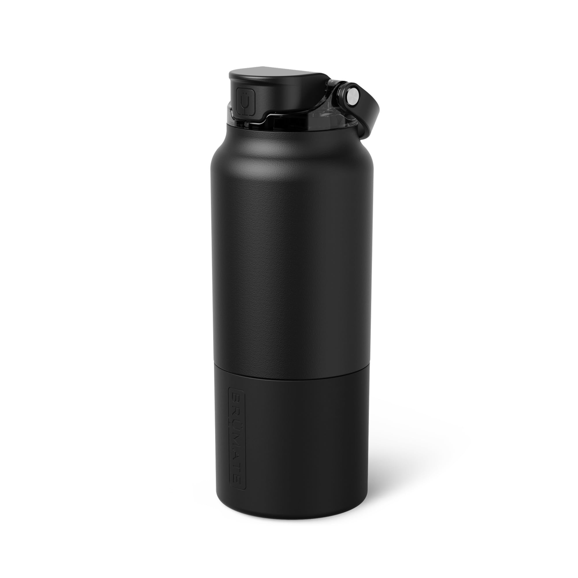 BrüMate Rise 35oz Water Bottle With 100% Leakproof Covered Silicone Straw | Insulated Stainless Steel Water Bottle With Removable Straw | Fast Flow | Soft Sip Silicone Spout | BPA-Free (Dark Aura)