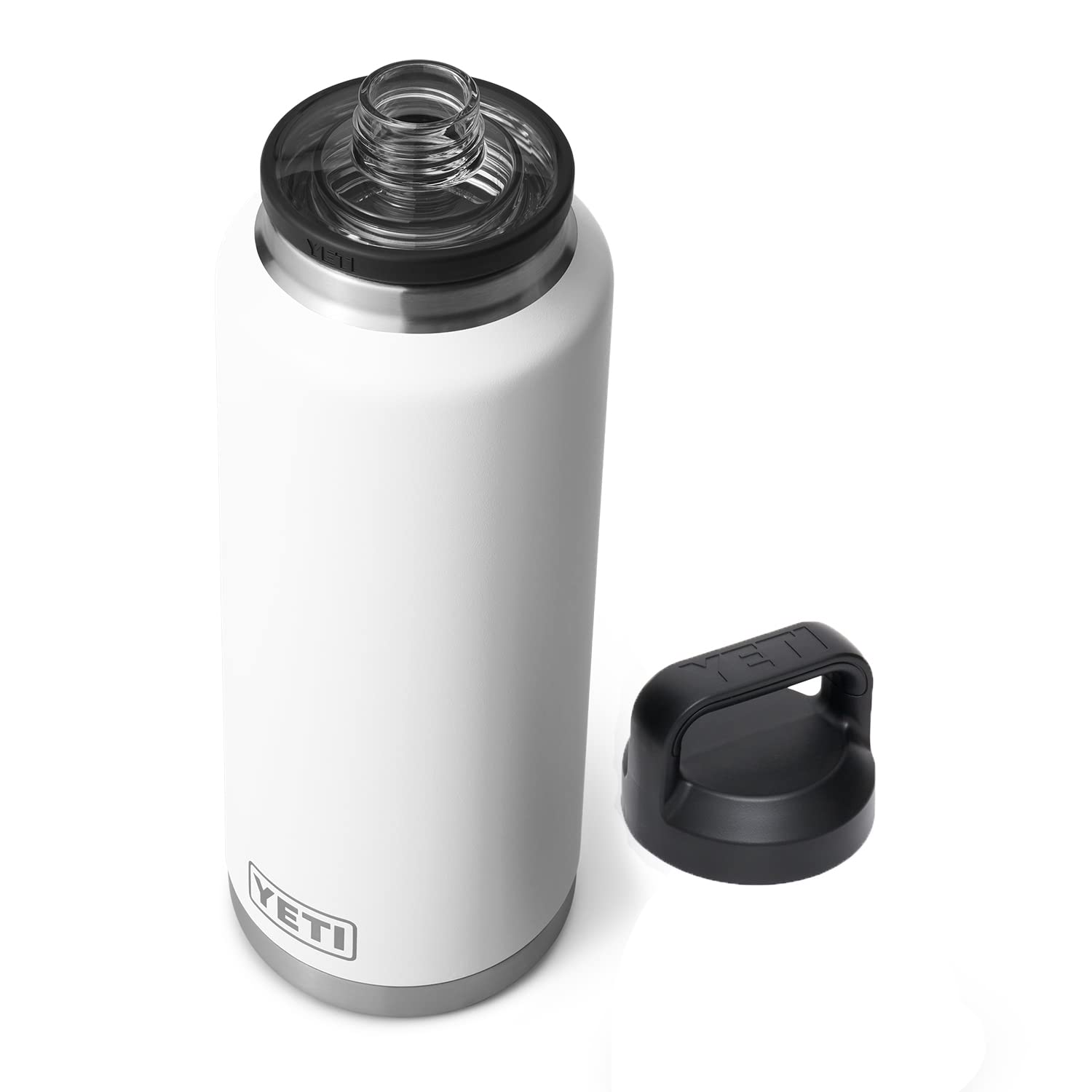 YETI Rambler 46 oz Bottle, Vacuum Insulated, Leakproof, Stainless Steel with Chug Cap, Black Forest Green