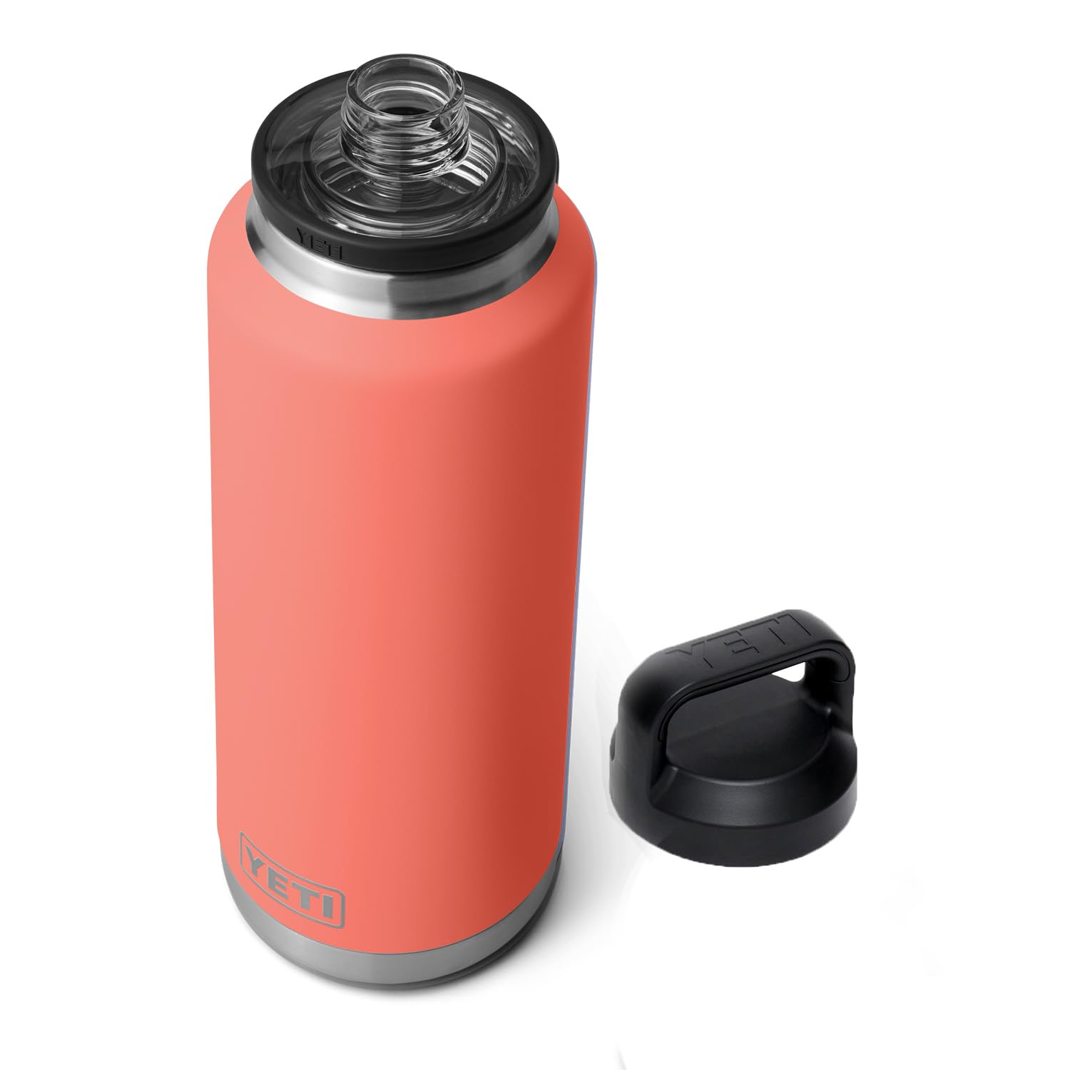 YETI Rambler 46 oz Bottle, Vacuum Insulated, Leakproof, Stainless Steel with Chug Cap, Black Forest Green