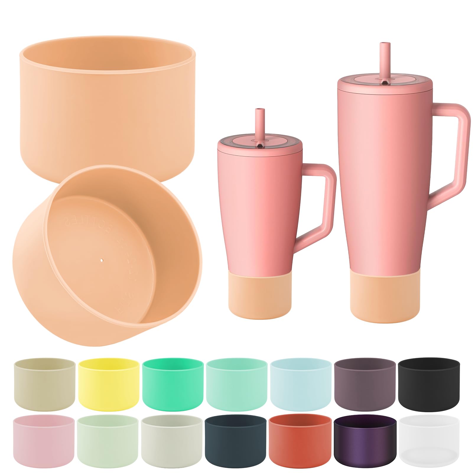 2Pcs Protective Boot Compatible with Brumate Era 40 oz 30 oz Tumbler, Anti-Dent & Anti-Slip Silicone Bottom Cover Protector Sleeve Bumper Compatible with Brumate Era Tumbler with Handle