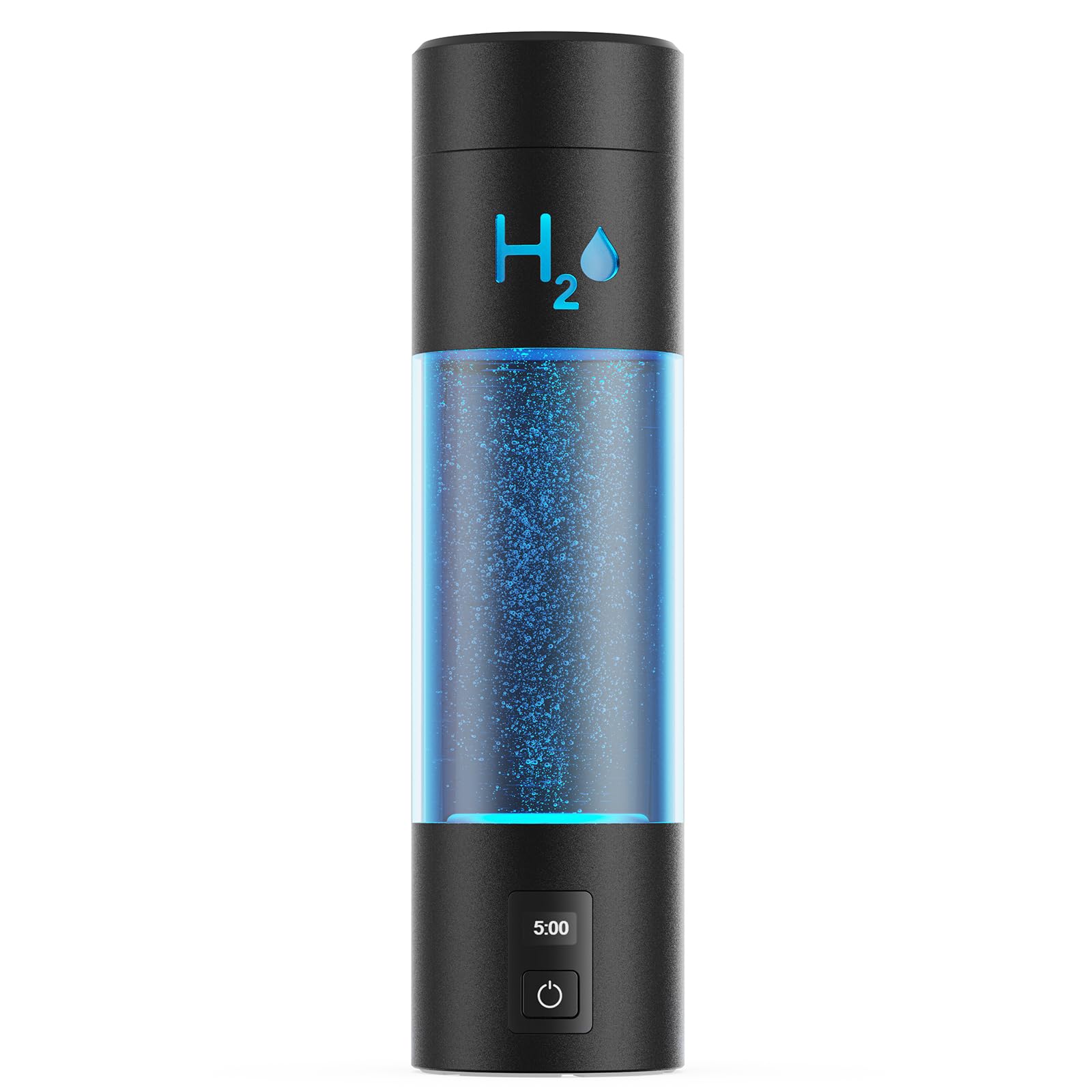 9.5oz High-grade Portable Hydrogen Water Bottle with Food-grade PC Cup Body & HydrogenLock Tech, Up to 6000ppb in 10mins/4000ppb in 5mins, Hydrogen Water Bottle Generator with SPE & PEM Tech