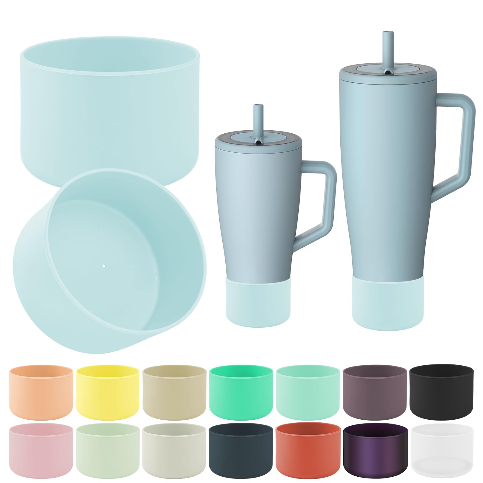 2Pcs Protective Boot Compatible with Brumate Era 40 oz 30 oz Tumbler, Anti-Dent & Anti-Slip Silicone Bottom Cover Protector Sleeve Bumper Compatible with Brumate Era Tumbler with Handle