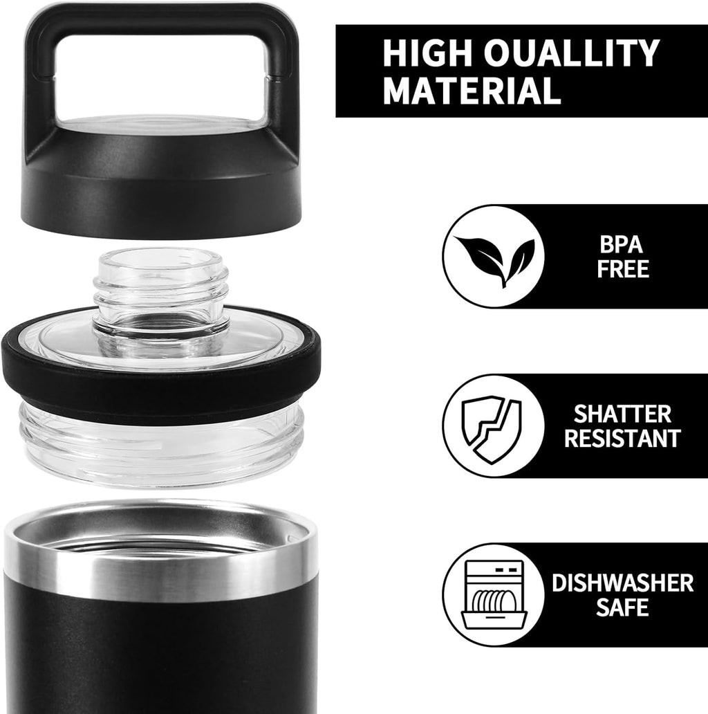 Screw Top Lid Replacement Compatible with Rambler Yeti, Screw Top Chug Cap Compatible with All Yeti Rambler 18/26/36/46/64 OZ,1PC
