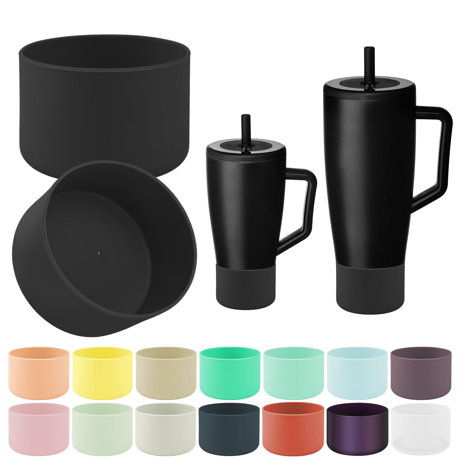 2Pcs Protective Boot Compatible with Brumate Era 40 oz 30 oz Tumbler, Anti-Dent & Anti-Slip Silicone Bottom Cover Protector Sleeve Bumper Compatible with Brumate Era Tumbler with Handle