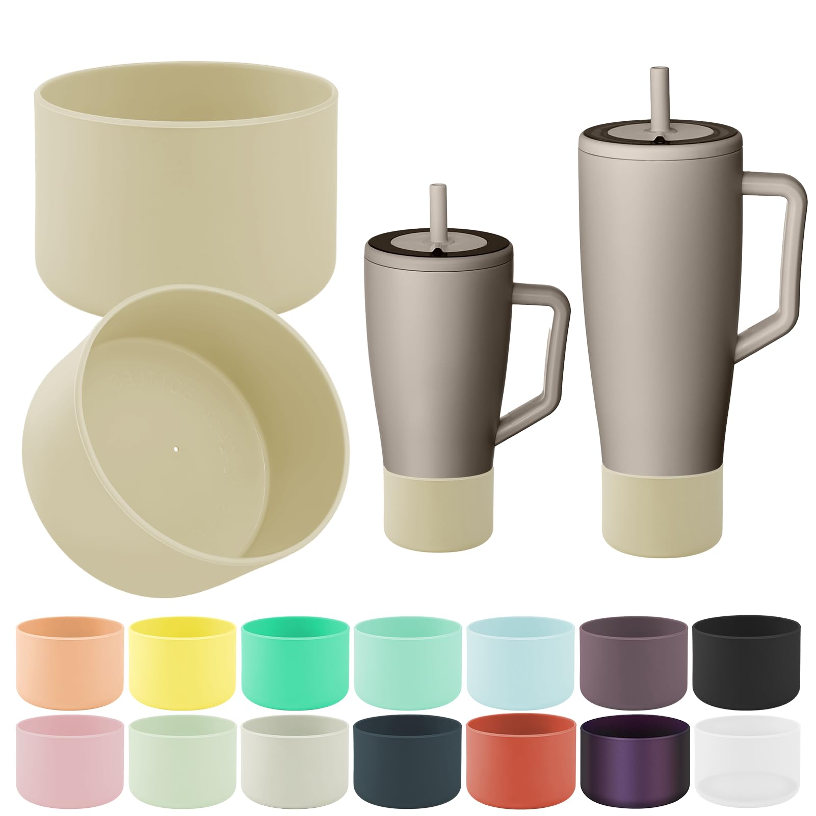 2Pcs Protective Boot Compatible with Brumate Era 40 oz 30 oz Tumbler, Anti-Dent & Anti-Slip Silicone Bottom Cover Protector Sleeve Bumper Compatible with Brumate Era Tumbler with Handle