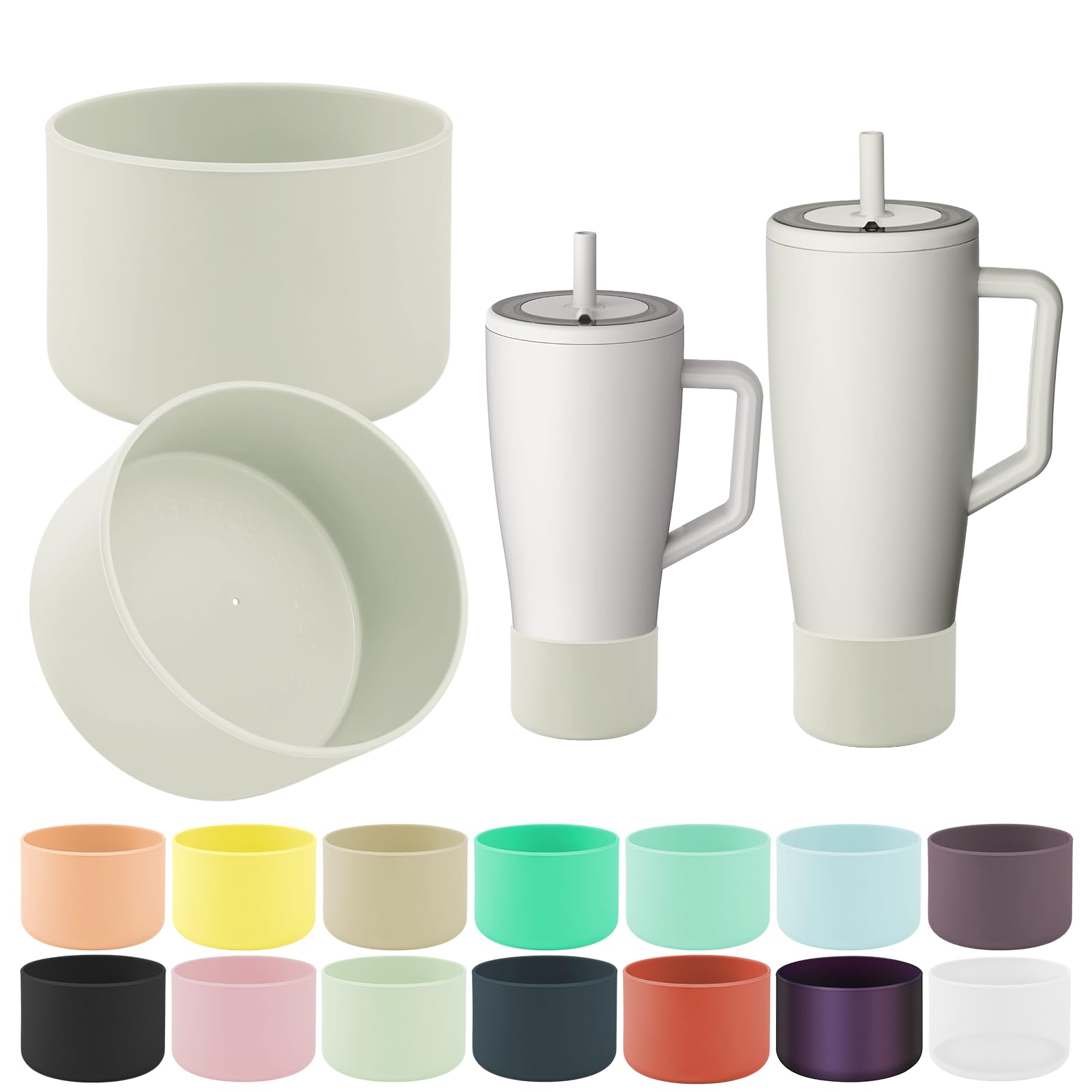 2Pcs Protective Boot Compatible with Brumate Era 40 oz 30 oz Tumbler, Anti-Dent & Anti-Slip Silicone Bottom Cover Protector Sleeve Bumper Compatible with Brumate Era Tumbler with Handle