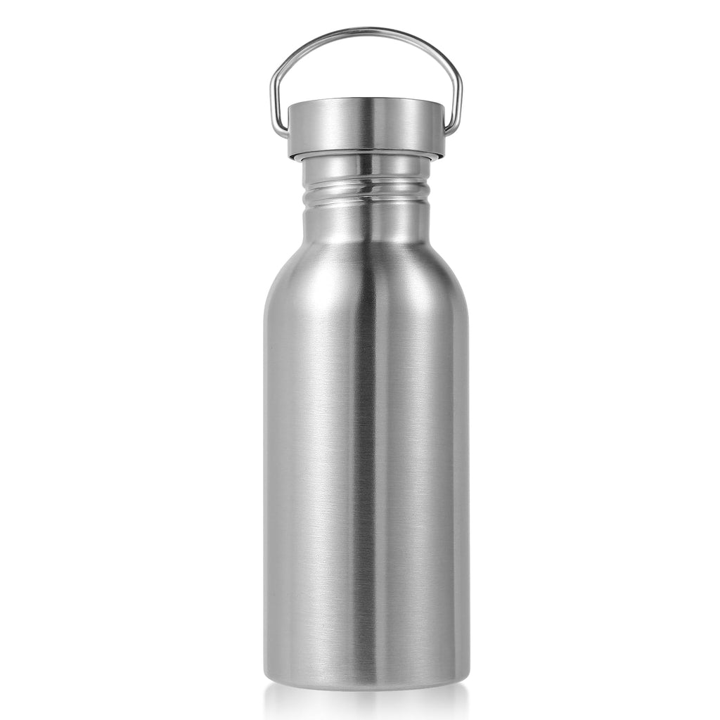 Volhoply 32oz Uninsulated Single Walled Water Bottle, Stainless Steel Reusable Water Bottles with Handle, BPA Free & Plastic Free 18/8 304 Metal Water Bottles for Camping, Hikers, Cyclists