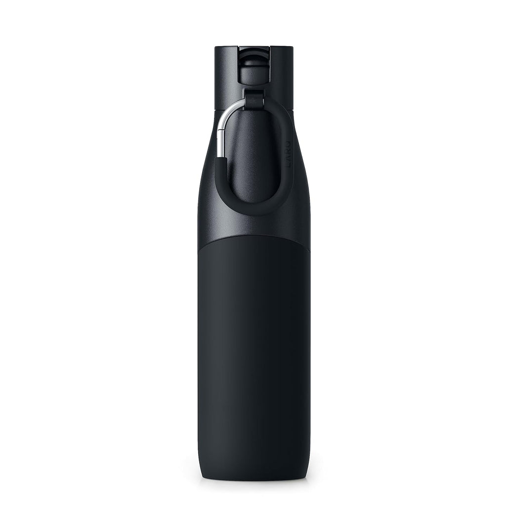 LARQ Bottle Movement Filtered - Lightweight Non-Insulated Stainless Steel Water Bottle BPA Free with Nano Zero Technology and Long-Lasting Filters, White/Pebble, 32oz