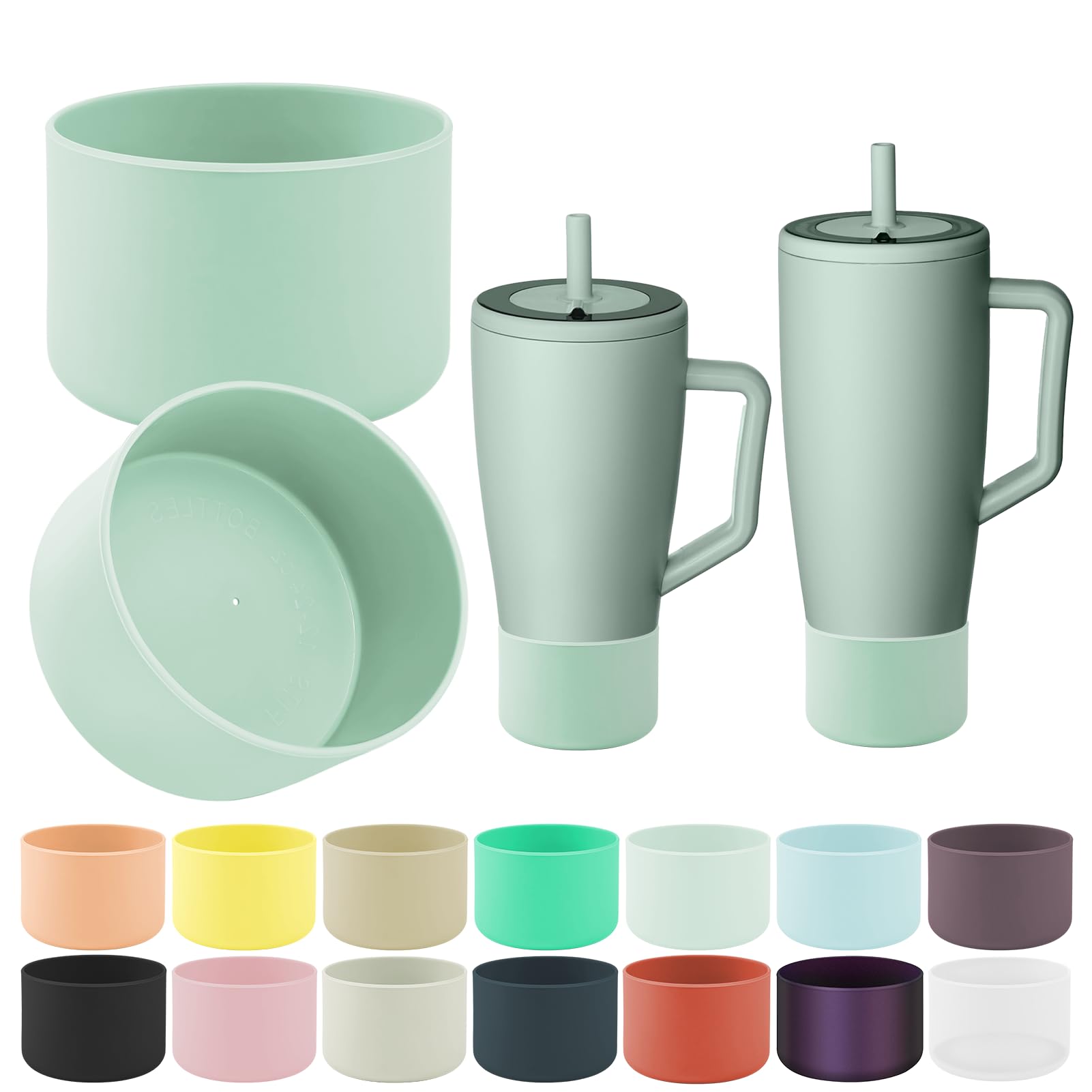 2Pcs Protective Boot Compatible with Brumate Era 40 oz 30 oz Tumbler, Anti-Dent & Anti-Slip Silicone Bottom Cover Protector Sleeve Bumper Compatible with Brumate Era Tumbler with Handle