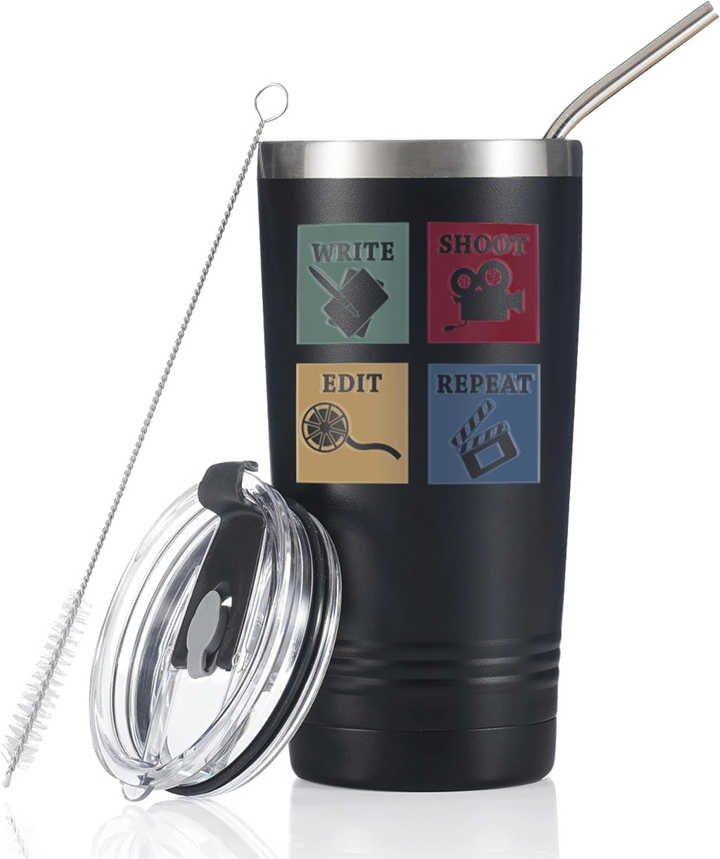 Onebttl Flimmaker Director Gifts for Men - 20oz/590ml Stainless Steel Insulated Tumbler with Straw - Graduation/Birthday/Christmas Gift - Edit