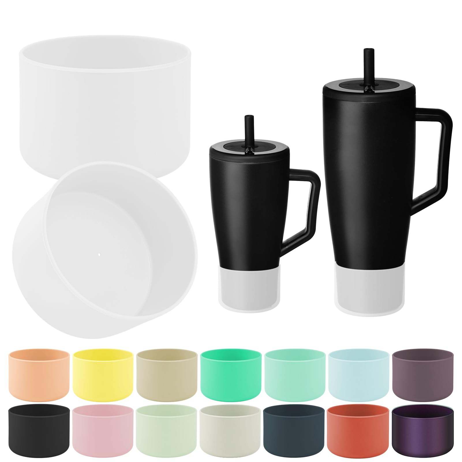 2Pcs Protective Boot Compatible with Brumate Era 40 oz 30 oz Tumbler, Anti-Dent & Anti-Slip Silicone Bottom Cover Protector Sleeve Bumper Compatible with Brumate Era Tumbler with Handle