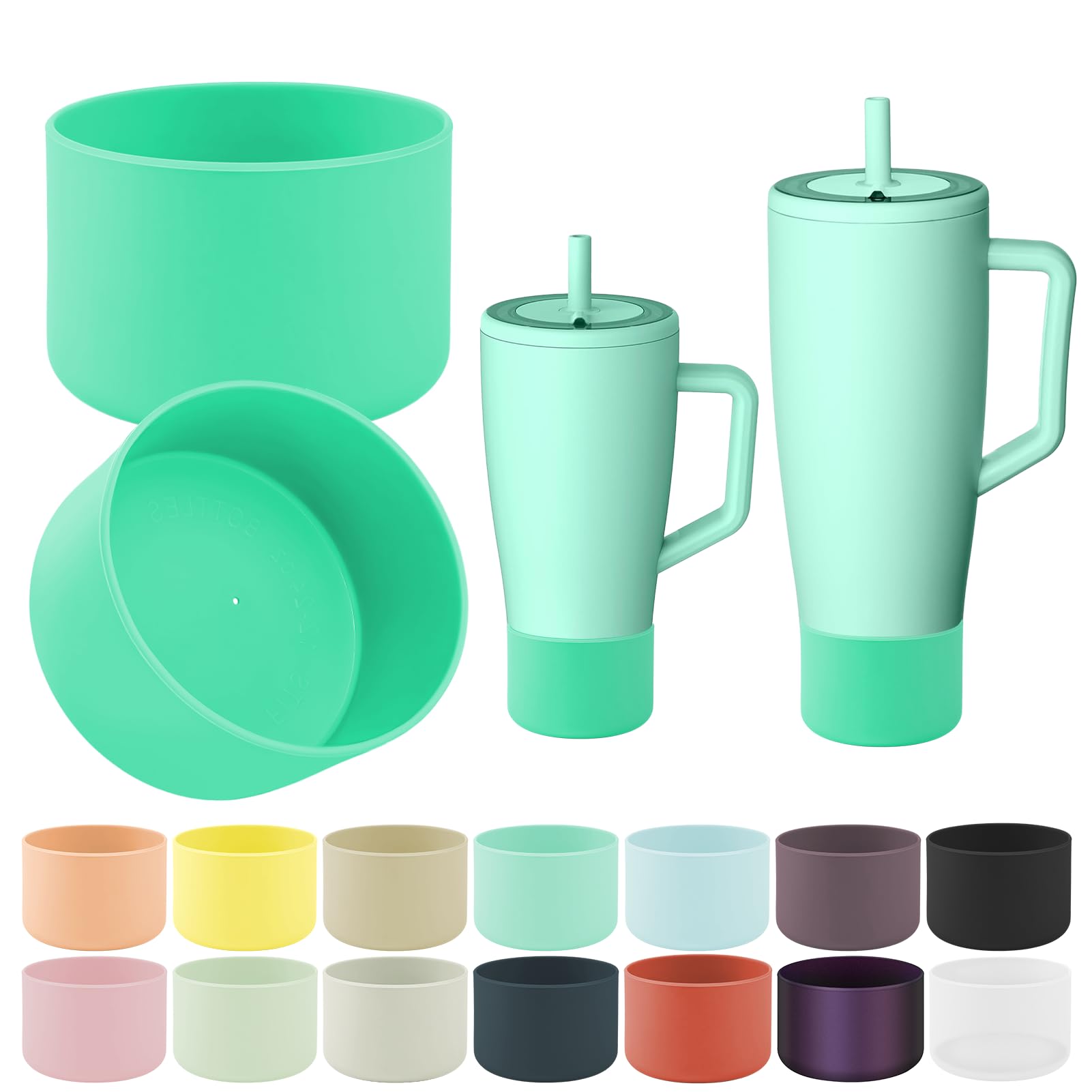 2Pcs Protective Boot Compatible with Brumate Era 40 oz 30 oz Tumbler, Anti-Dent & Anti-Slip Silicone Bottom Cover Protector Sleeve Bumper Compatible with Brumate Era Tumbler with Handle