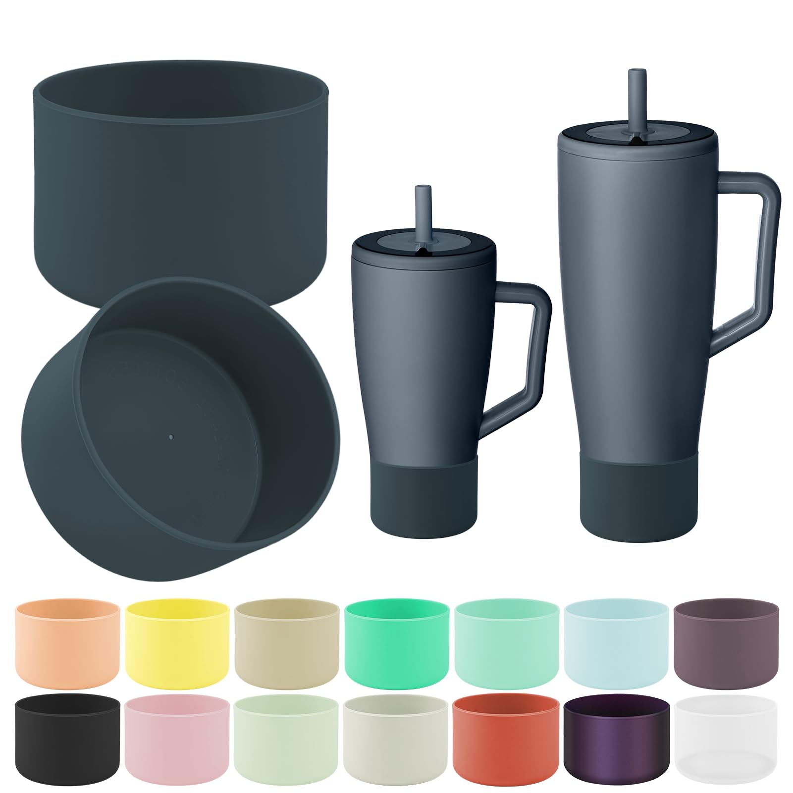 2Pcs Protective Boot Compatible with Brumate Era 40 oz 30 oz Tumbler, Anti-Dent & Anti-Slip Silicone Bottom Cover Protector Sleeve Bumper Compatible with Brumate Era Tumbler with Handle