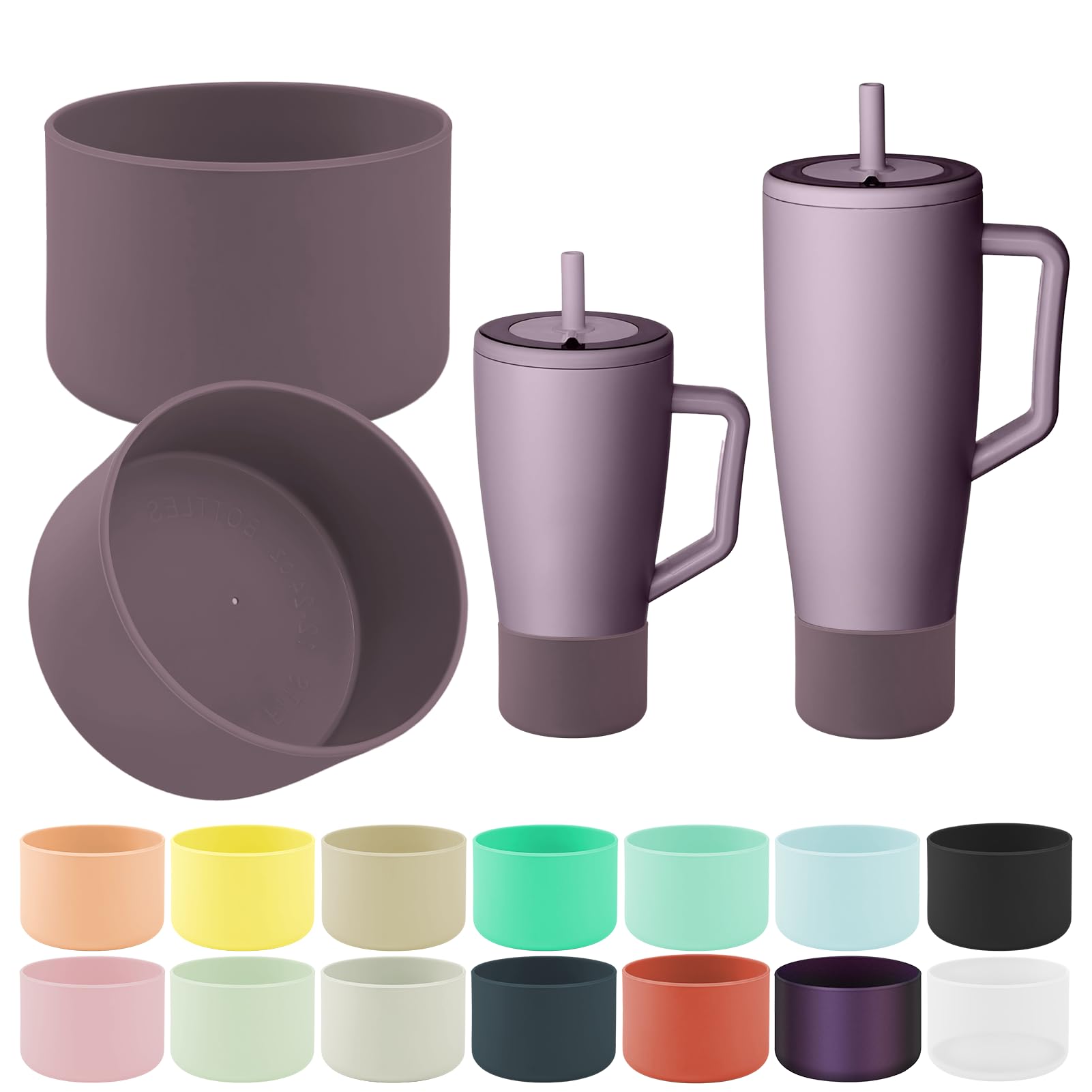 2Pcs Protective Boot Compatible with Brumate Era 40 oz 30 oz Tumbler, Anti-Dent & Anti-Slip Silicone Bottom Cover Protector Sleeve Bumper Compatible with Brumate Era Tumbler with Handle