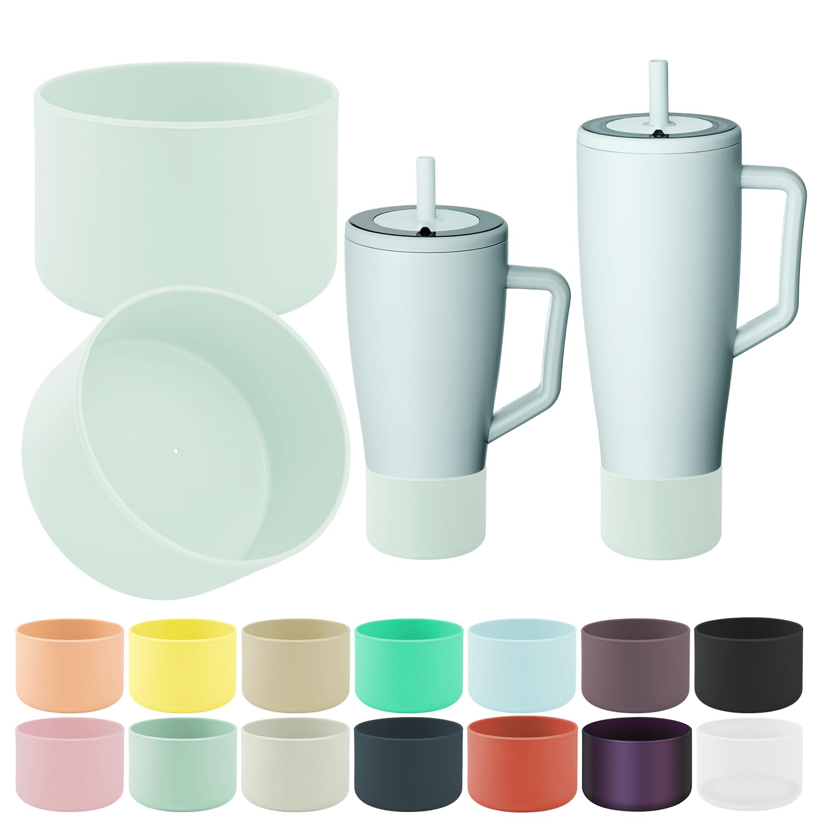 2Pcs Protective Boot Compatible with Brumate Era 40 oz 30 oz Tumbler, Anti-Dent & Anti-Slip Silicone Bottom Cover Protector Sleeve Bumper Compatible with Brumate Era Tumbler with Handle