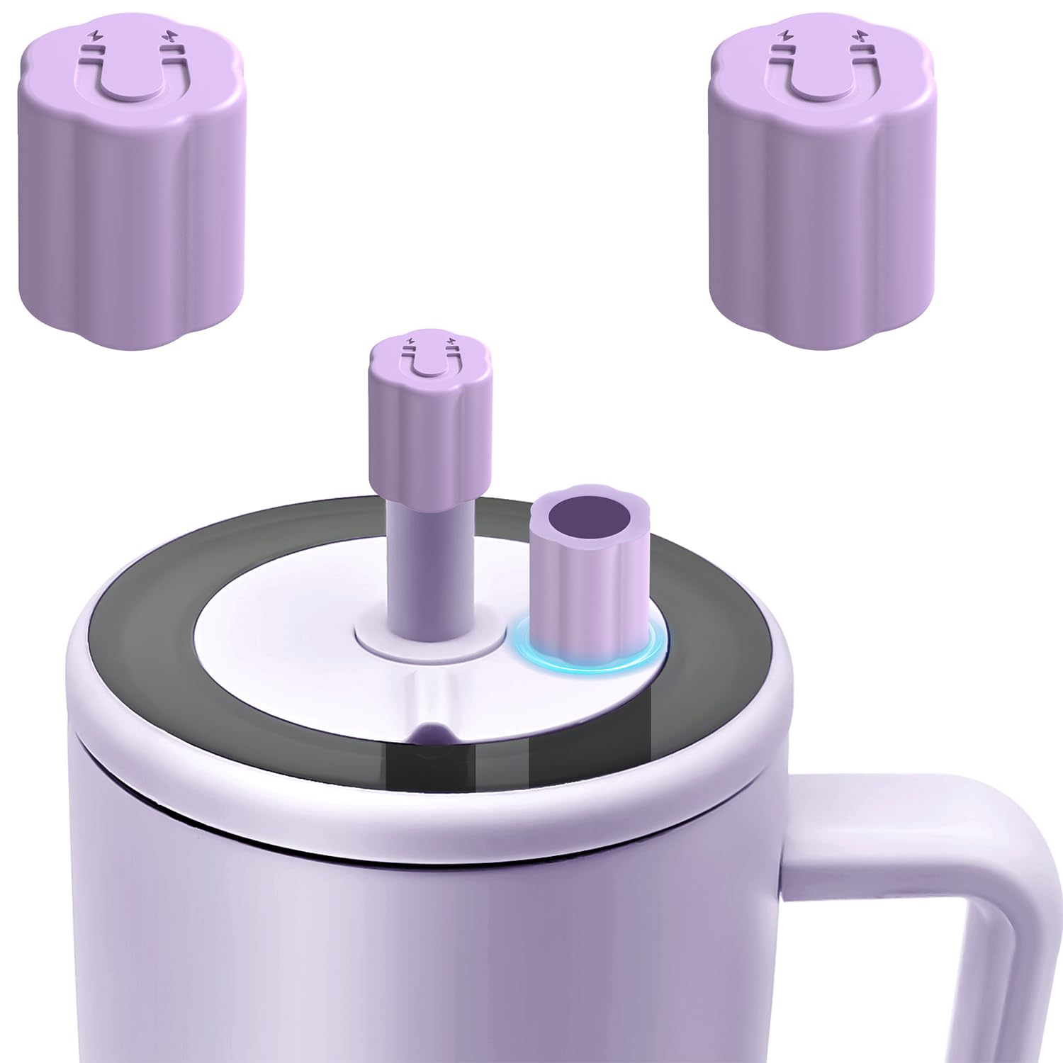 2 Pack Magnetic Straw Covers Compatible with Brumate Era 30&40 oz Tumblers,Silicone Straw Caps