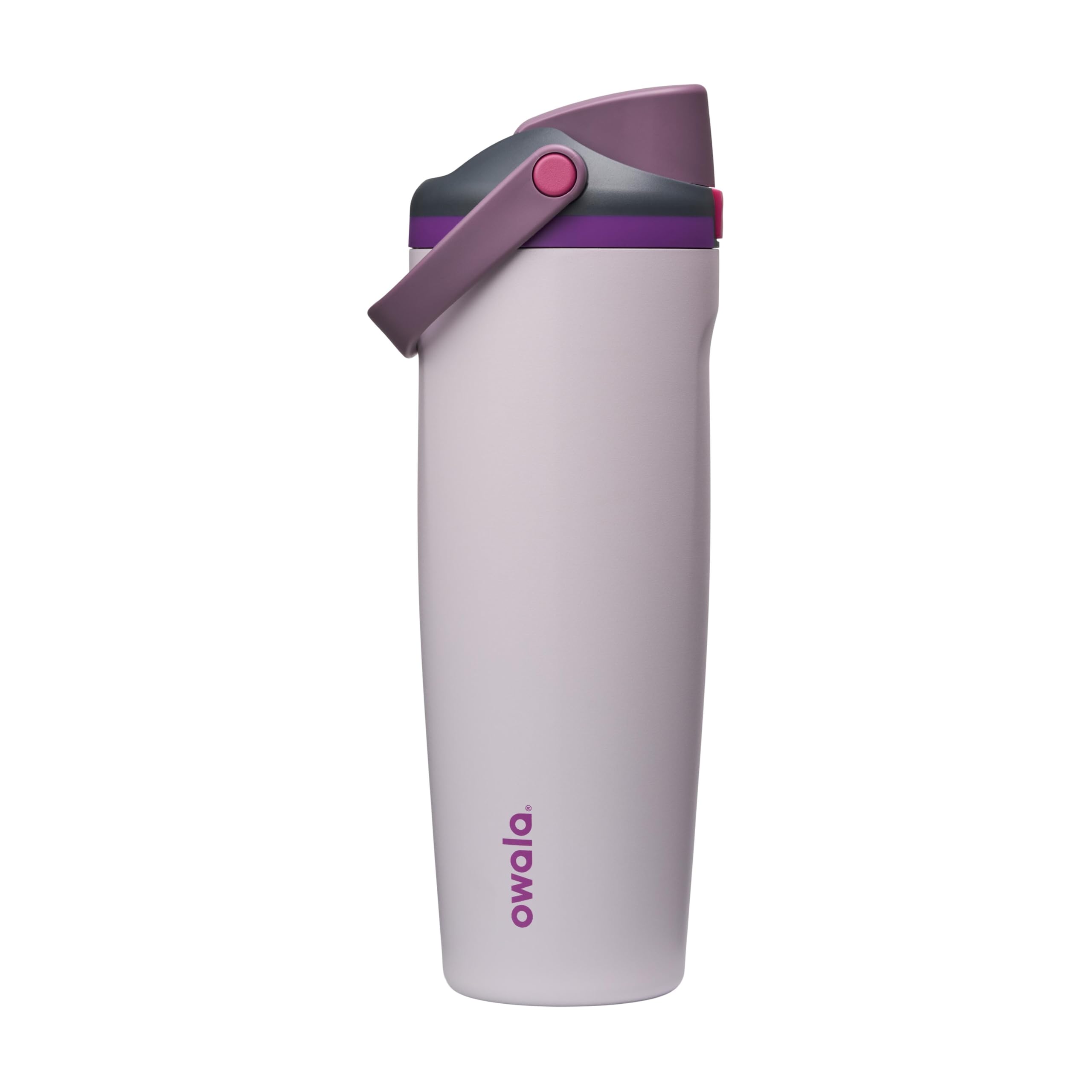 Owala FreeSip Sway Insulated Stainless Steel Water Bottle with Two-Way Spout, Built-In Straw and Bucket Handle, Made for Travel, School, and Sports, 40oz, BPA Free, Leak Proof, Black Cherry