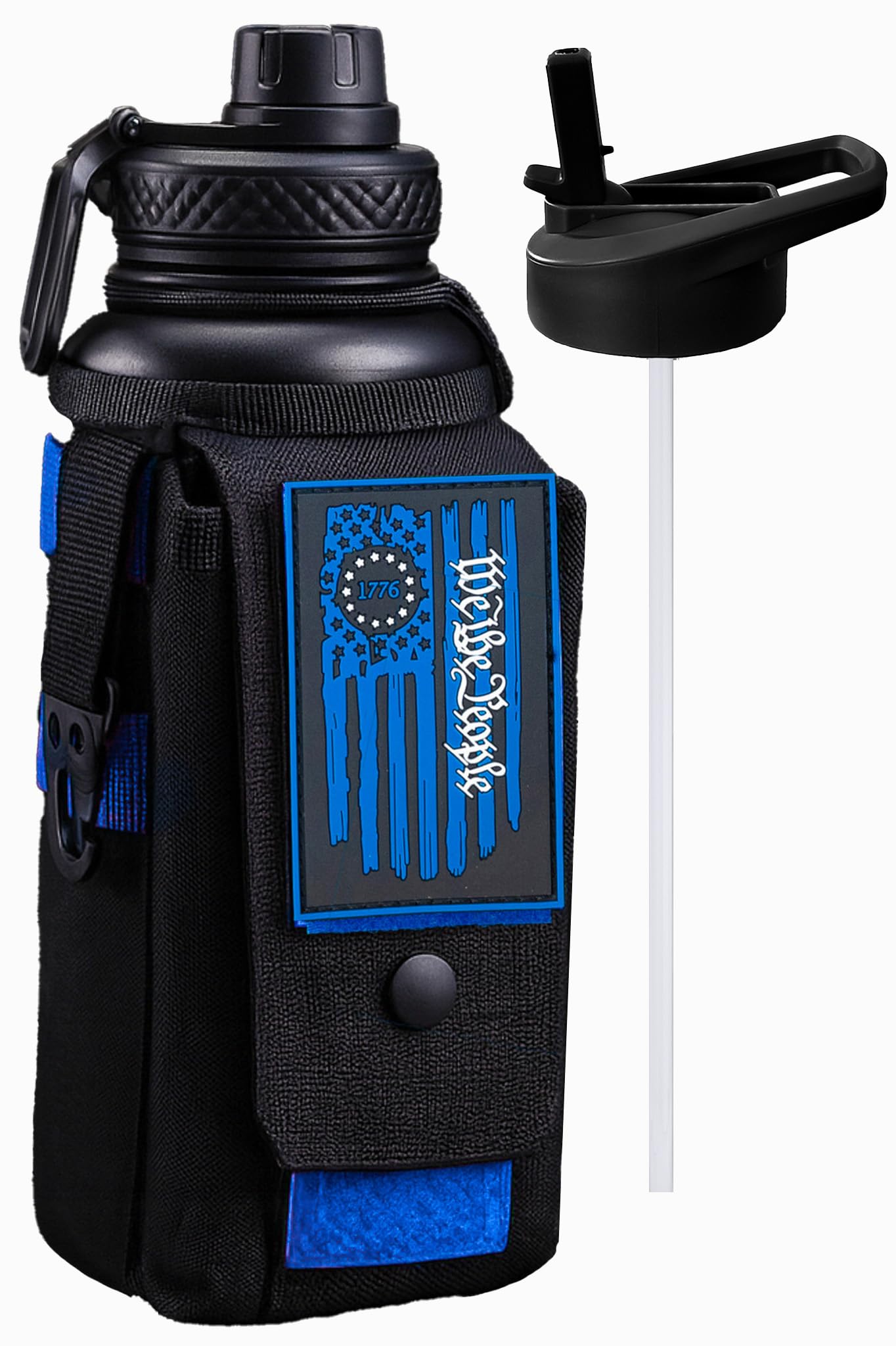 Iron Infidel Battle Bottle - One Gallon Insulated Water Bottle with Dual Carry Handles - 128 oz Tactical Stainless Steel Water Jug & Rugged Extra Large Sleeve With Storage (Betsy 128 Ounces)