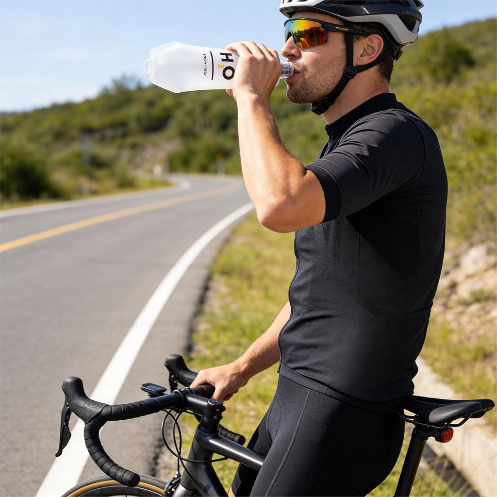 Collapsible TPU Soft Flask 500ml Leakproof Hydration Bottle with High-Flow Bite Valve for Hydration Vest Running, Hiking, Cycling & Climbing, Lightweight Foldable Water Bottle (1pc 500ml17oz)
