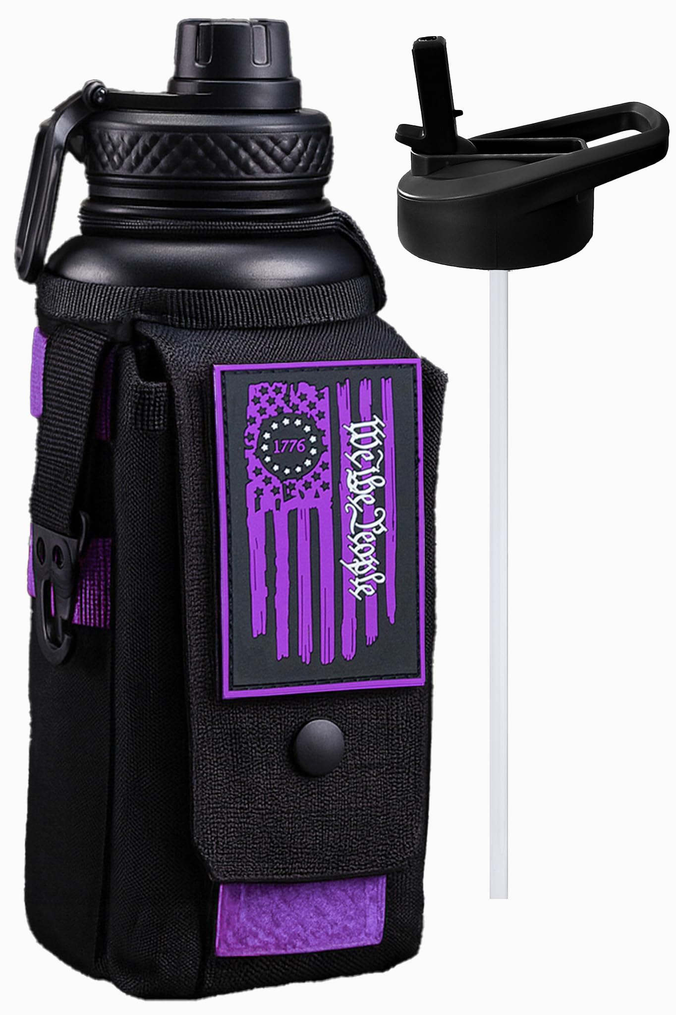 Iron Infidel Battle Bottle - One Gallon Insulated Water Bottle with Dual Carry Handles - 128 oz Tactical Stainless Steel Water Jug & Rugged Extra Large Sleeve With Storage (Betsy 128 Ounces)