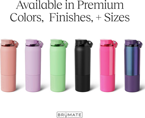 BrüMate Rise 25oz Water Bottle With 100% Leakproof Covered Silicone Straw | Insulated Stainless Steel Water Bottle With Removable Straw | Fast Flow | Soft Sip Silicone Spout | BPA-Free (Dark Aura)