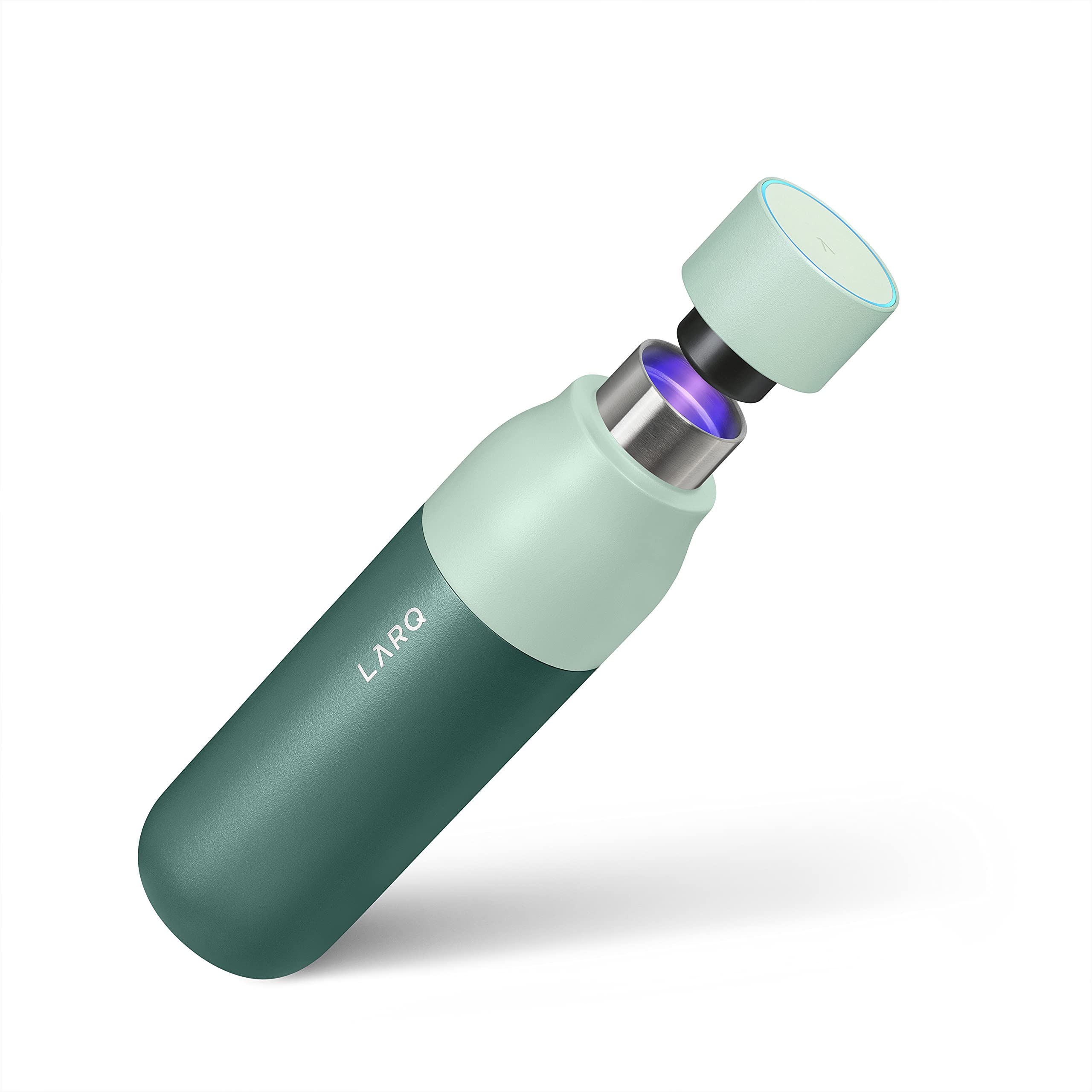 LARQ Bottle PureVis 25 oz - Self-Cleaning and Insulated Stainless Steel Water Bottle with UV Water Purifier and Award-winning Design | Reusable & Travel Friendly, Monaco Blue