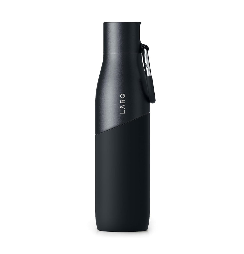 LARQ Bottle Movement Filtered - Lightweight Non-Insulated Stainless Steel Water Bottle BPA Free with Nano Zero Technology and Long-Lasting Filters, White/Pebble, 32oz