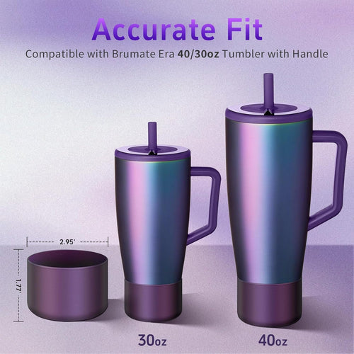 2Pcs Protective Boot Compatible with Brumate Era 40 oz 30 oz Tumbler, Anti-Dent & Anti-Slip Silicone Bottom Cover Protector Sleeve Bumper Compatible with Brumate Era Tumbler with Handle