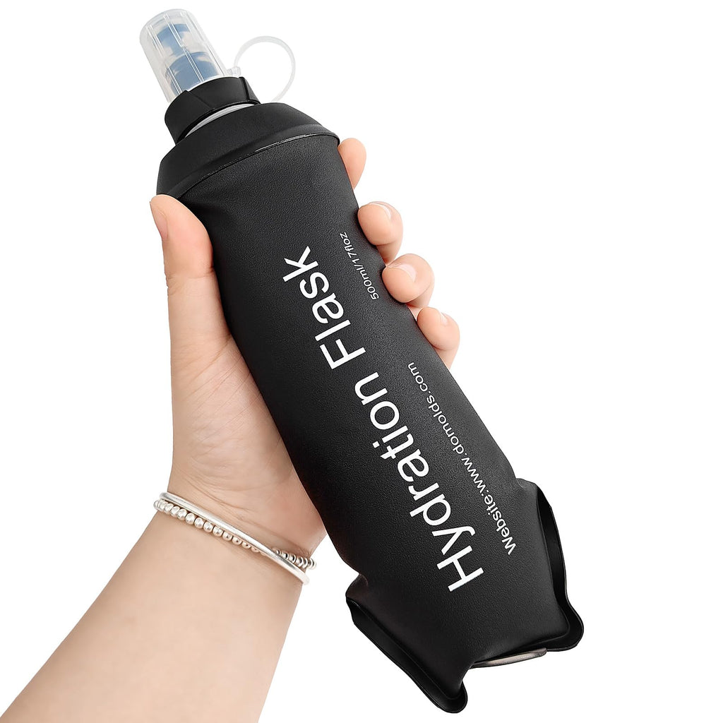GYGYL Soft Flask, TPU Collapsible Soft Water Bottle for Hydration Pack, Running Vest, Leak-Proof Folding Water Bottle for Hiking Cycling Climbing Jogging-150ml White