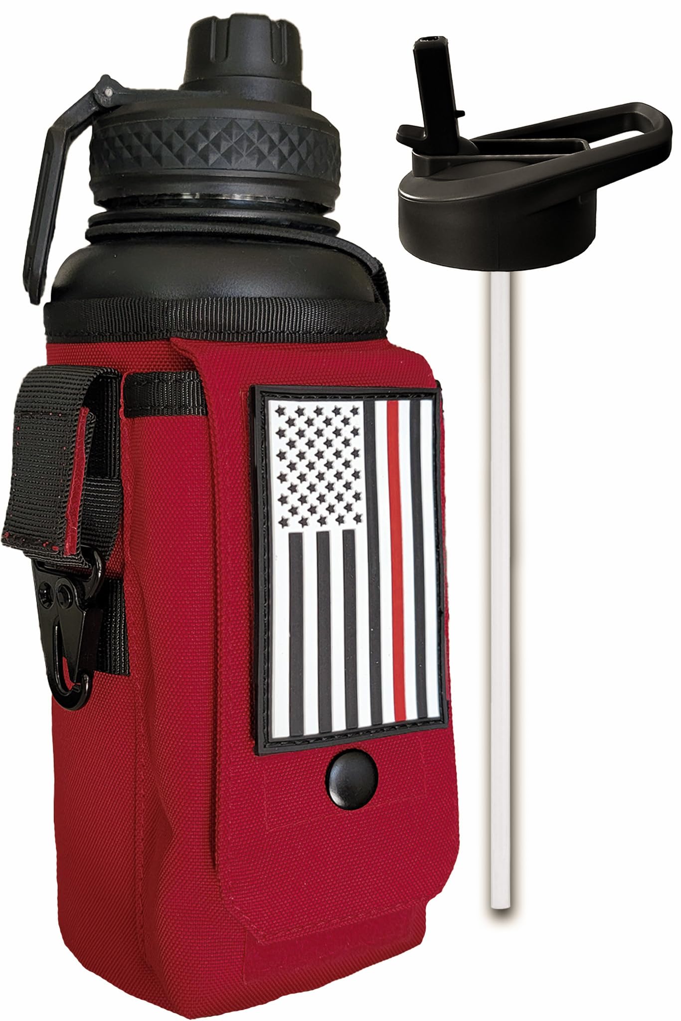 Iron Infidel Battle Bottle - One Gallon Insulated Water Bottle with Dual Carry Handles - 128 oz Tactical Stainless Steel Water Jug & Rugged Extra Large Sleeve With Storage (Betsy 128 Ounces)