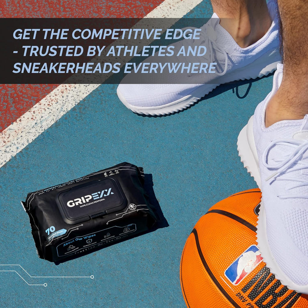 70 Shoe Wipes, Multipurpose Sneaker Wipes for Basketball & Sneakerheads - Alternative to Basketball Grip Spray